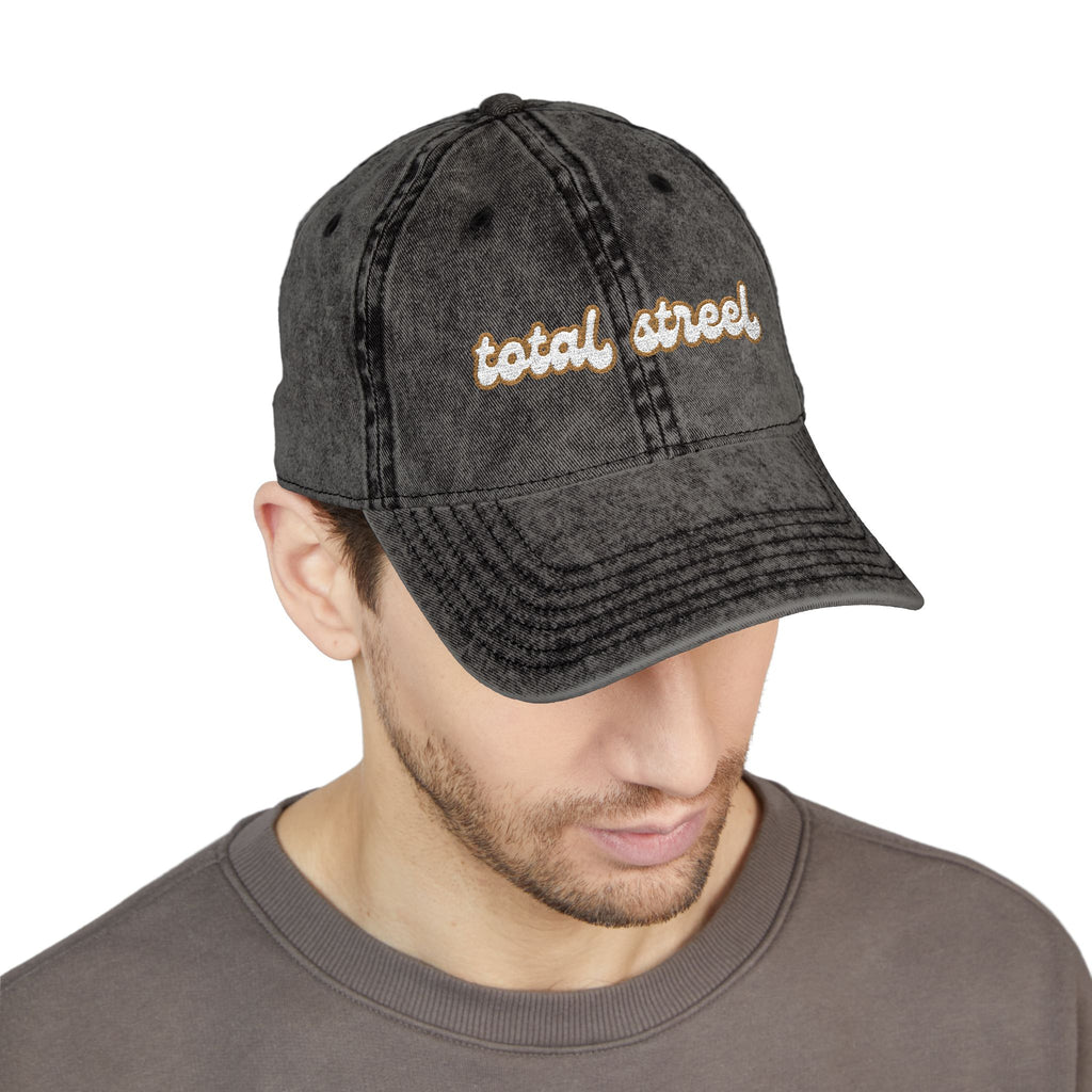 Total Streel – Newfoundland Slang Embroidered Cap (Acid Wash Black)