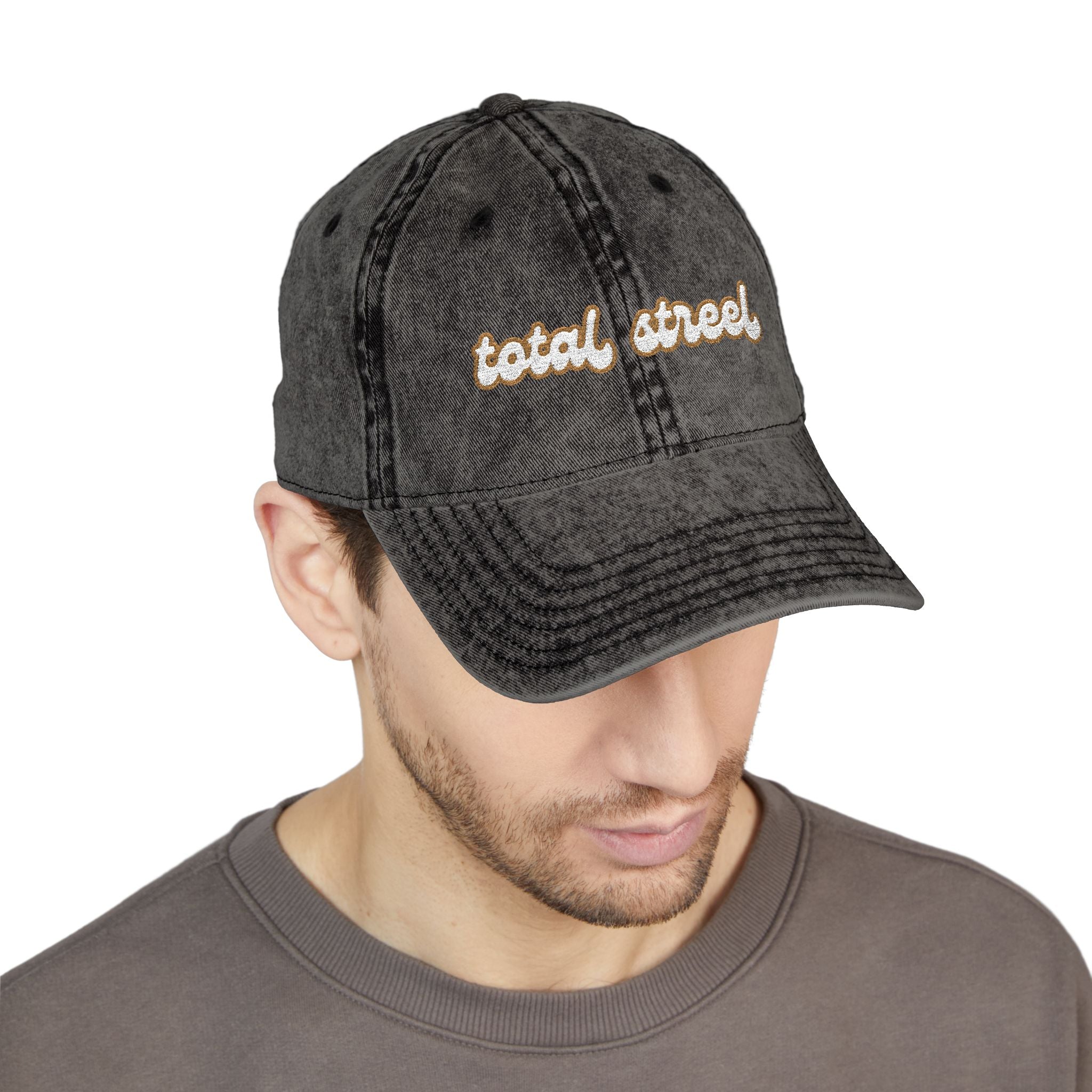 Total Streel – Newfoundland Slang Embroidered Cap (Acid Wash Black)