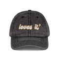 Loves It' – Newfoundland Slang Embroidered Cap (Acid Wash Black)