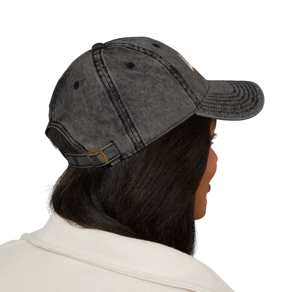 Loves It' – Newfoundland Slang Embroidered Cap (Acid Wash Black)